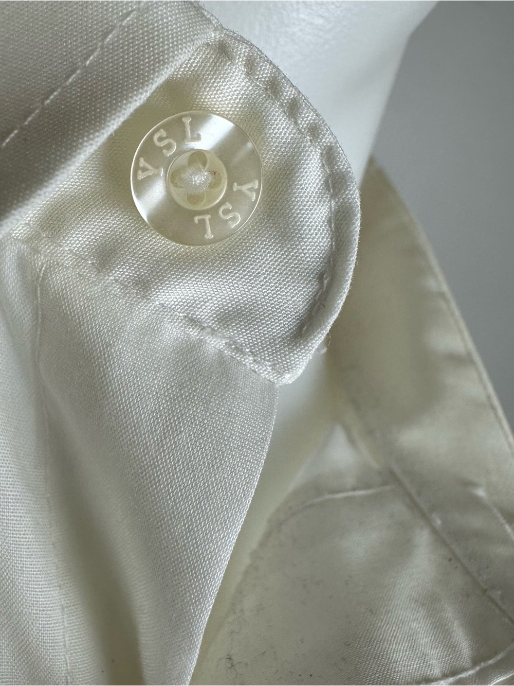 Yves Saint Laurent Ivory Button-Up Dress Shirt - Picture 2 of 7